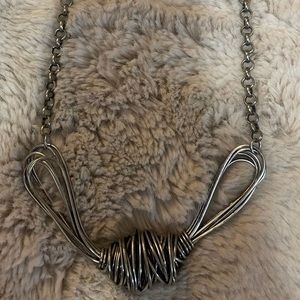 Silver metal necklace